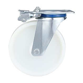 White Injection Polypropylene Swivel Castor with Directional Lock