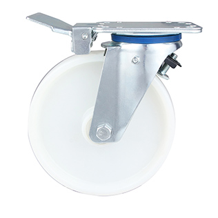 White Injection Polypropylene Swivel Castor with Central Lock