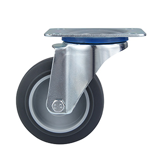 Grey Thermoplastic Rubber Swivel Castors with Roller bearing for China Manufacturer