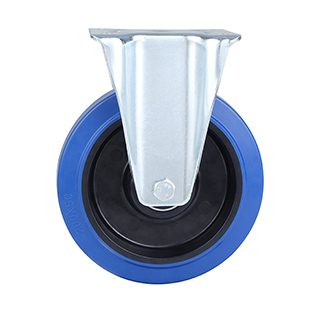 Blue Elastic Rubber Heavy duty Fixed Castor