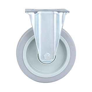 Grey Elastic Rubber Heavy Duty Fixed Castor