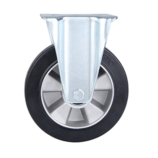Black Elastic Rubber Heavy Duty Fixed Castor