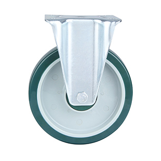 Green Polyurethane Heavy Duty Fixed Castor