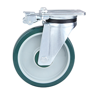 Green Polyurethane Heavy Duty Swivel Castor with Directional Lock
