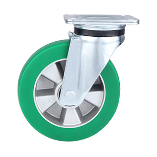 Green Elastic Polyurethane Heavy Duty Swivel Castor