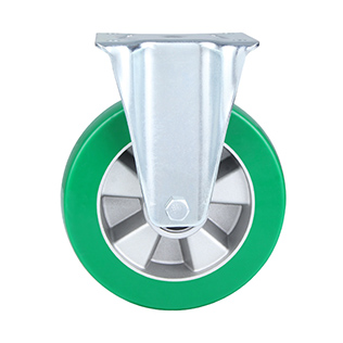 Green Elastic Polyurethane Heavy Duty Fixed Castor
