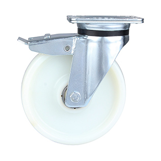 White Polyamide Heavy Duty Swivel Castor with Total Lock