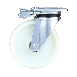 White Polyamide Heavy Duty Swivel Castor with Directional Lock