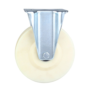 White MC Polyamide Heavy Duty Industrial Fixed Castors