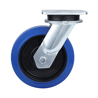 Blue Elastic Rubber Super heavy Duty Swivel Castor