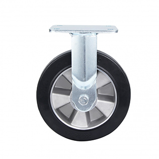 Black Elastic Rubber Super heavy Duty Fixed Castors