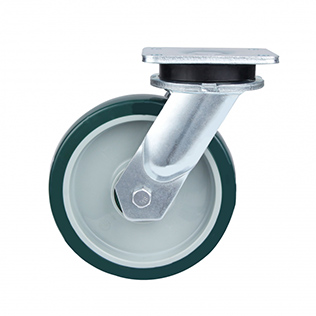Green Polyurethane Super heavy Duty Swivel Castor with Green Samll Plastic Thread Guards