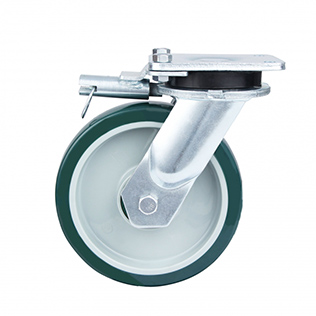 Green Polyurethane Super Heavy Duty Swivel Castor with Directional Lock