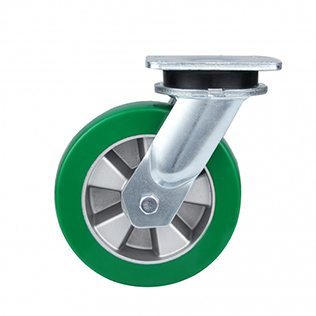 Green Elastic Polyurethane Super Heavy Duty Swivel Castor