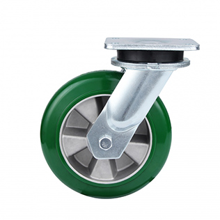 Round Green Elastic Polyurethane Super Heavy Duty Swivel Castors