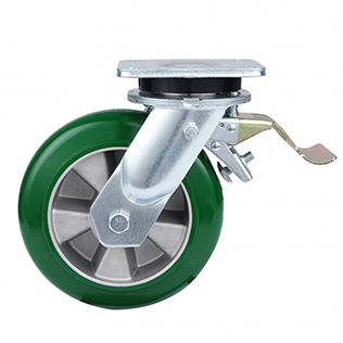 Black Elastic Rubber Super heavy Duty Castors with Black Welded Pressed Steel Wheel Centre