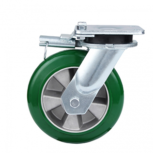 Black Elastic Rubber Super heavy Duty Castors with Black Welded Pressed Steel Wheel Centre