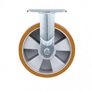 Brwon Polyurethane Super Heavy Duty Fixed Castors