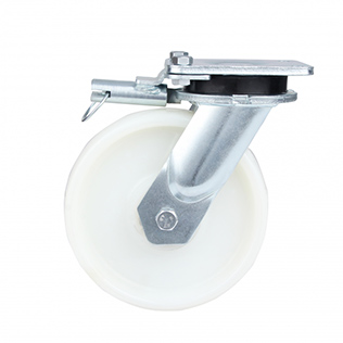 White Polyamide Super Heavy Duty Swivel Castor with Directional Lock