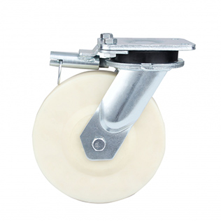White MC Polyamide Super Heavy Duty Swivel Castor with Directional Lock