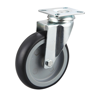 Grey Thermoplastic Rubber Institutional Swivel Castors