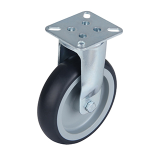 Grey Thermoplastic Rubber Institutional Fixed Castors