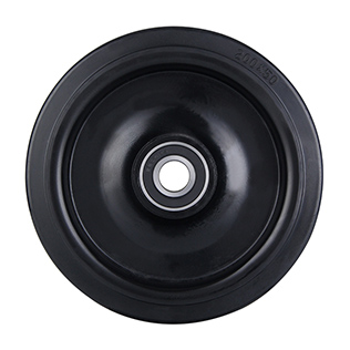 Wheels For Black Elastic Rubber Tread with Black Welded Pressed Steel Wheel Centre