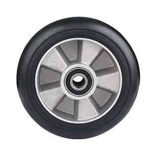Wheels For Black Elastic Rubber Tread with Black Welded Pressed Steel Wheel Centre