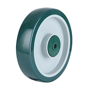 Green Injection Polyurethane Wheels with Green Plastic Samll Tread Guards