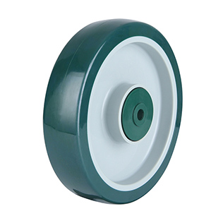Green Injection Polyurethane Wheels with Green Plastic Samll Tread Guards