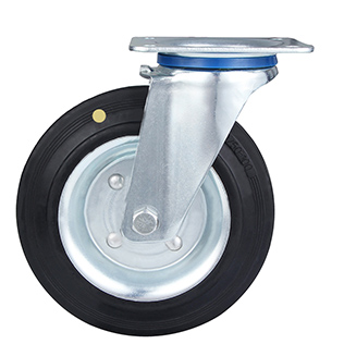 Black Electric Conduction Rubber Swivel Castors