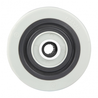 Injection Polyamide Wheels with Grey Polyamide And Dark Grey Elastic Rubber Wheel Centre